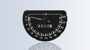 Indica a rotação e o número de horas trabalhadas pela máquina.